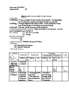Giáo án Hình học 6 - Tiết 29 Kiểm tra 45 phút (Chương II) - Năm học 2016-2017